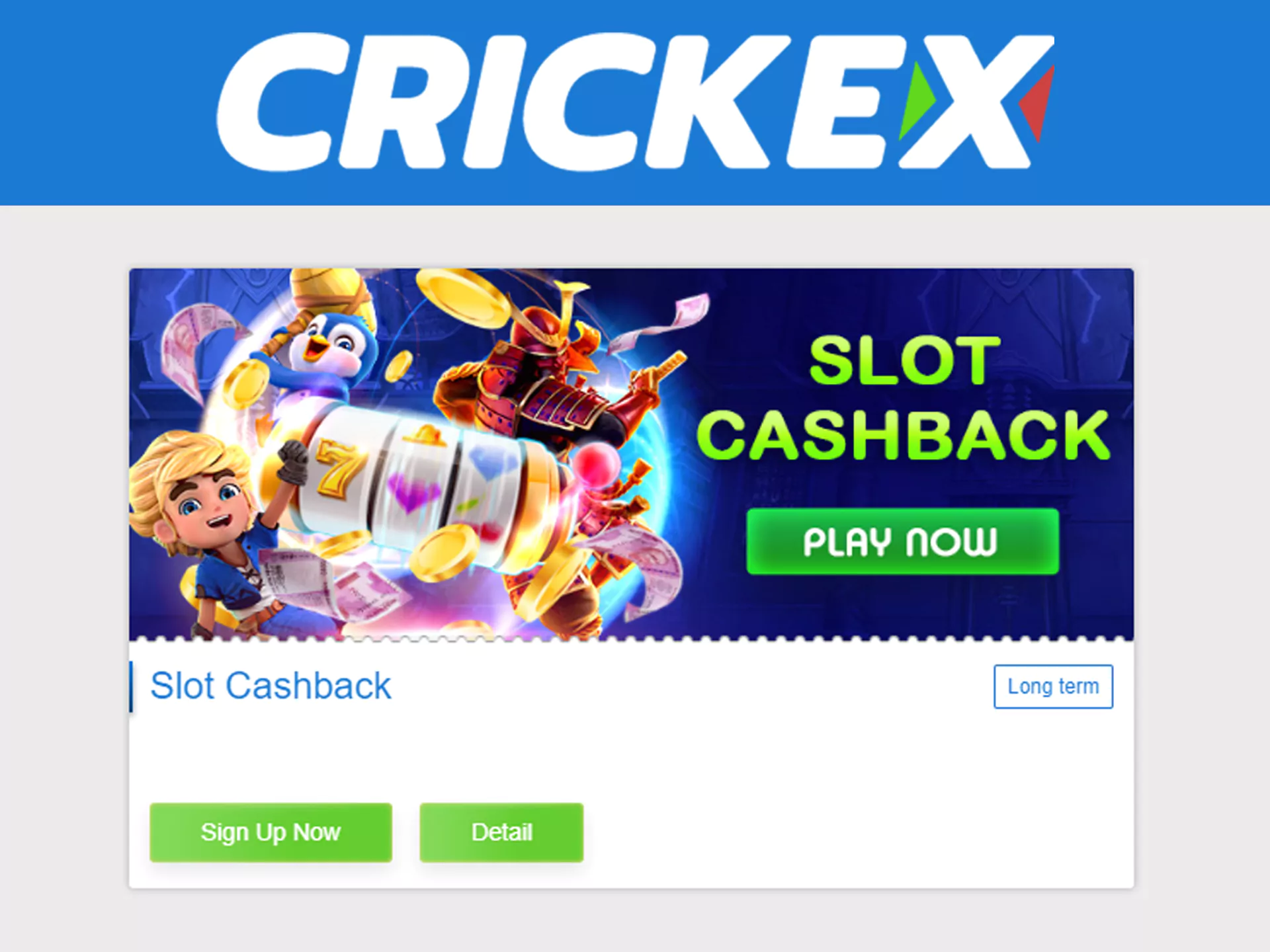 Crickex में स्लॉट खेलें और पैसे जीतें।