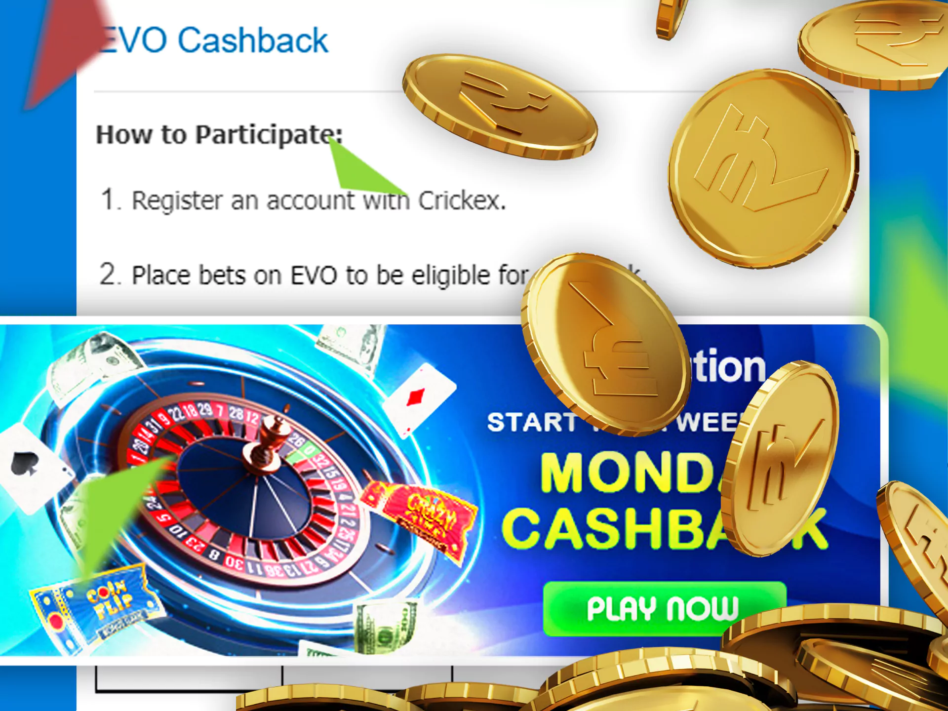 On Mondays, you can count on an additional special cashback.
