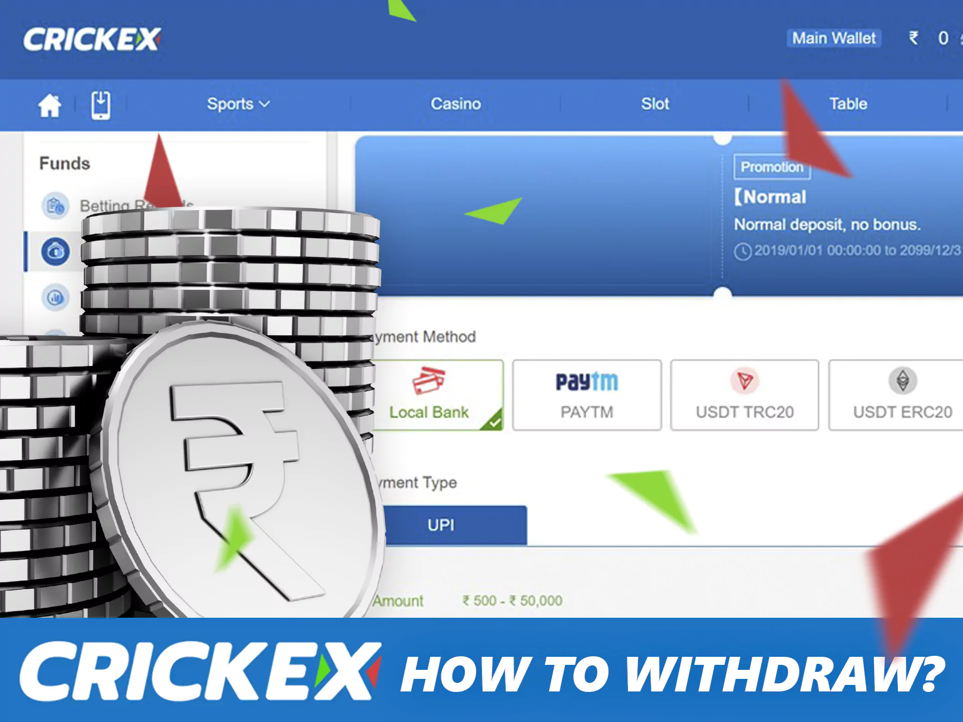 Crickex से निकासी के लिए आपको अपना खाता सत्यापित करना होगा।