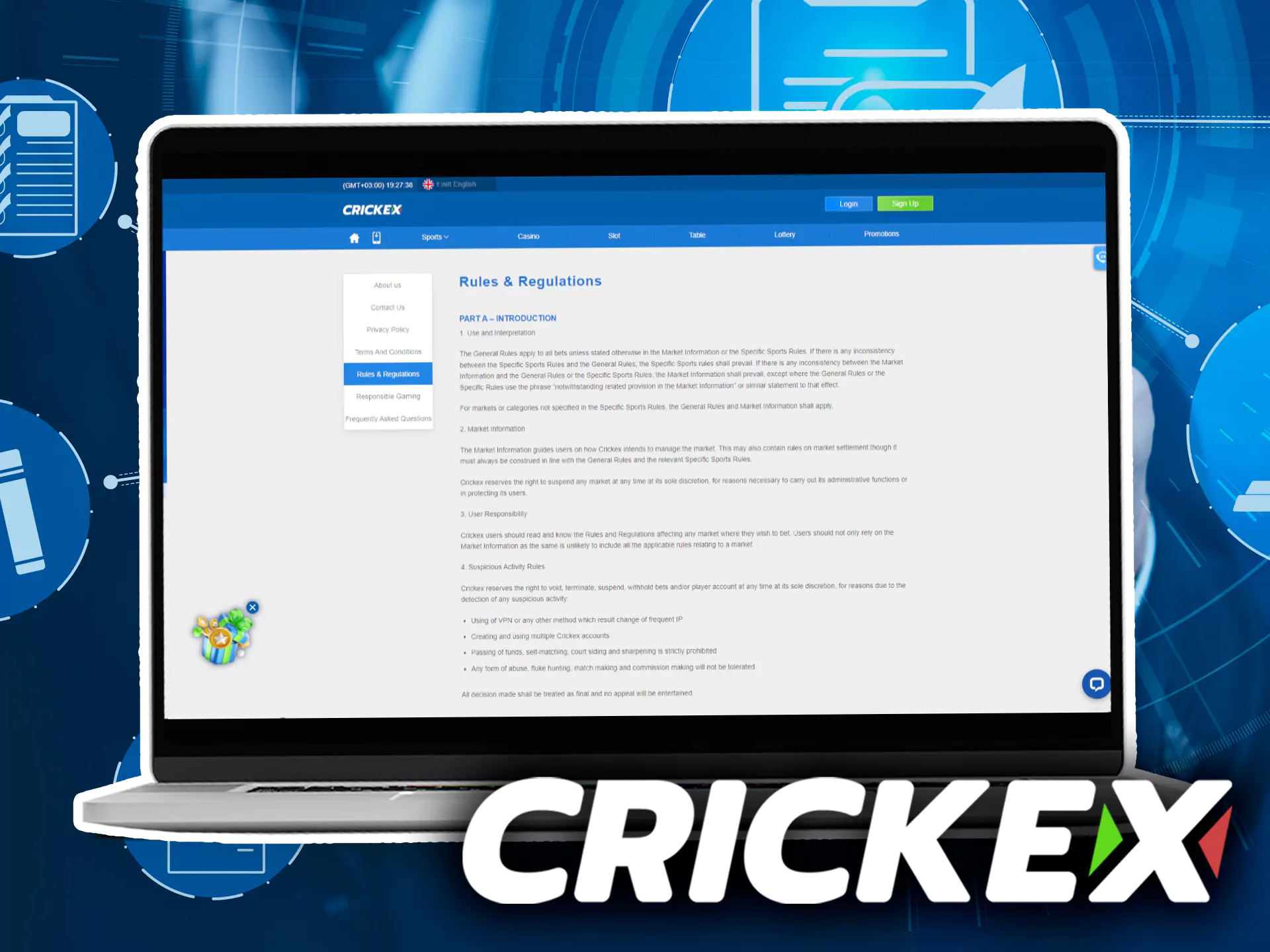 भारत के Crickex उपयोगकर्ताओं को नियमों का पालन करना चाहिए।