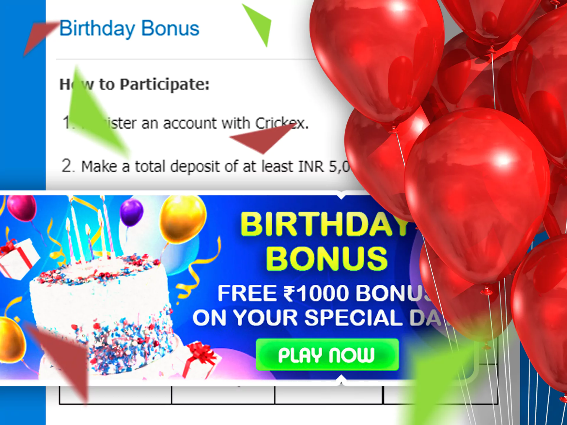 On your birthday, you can get an additional bonus from Crickex.