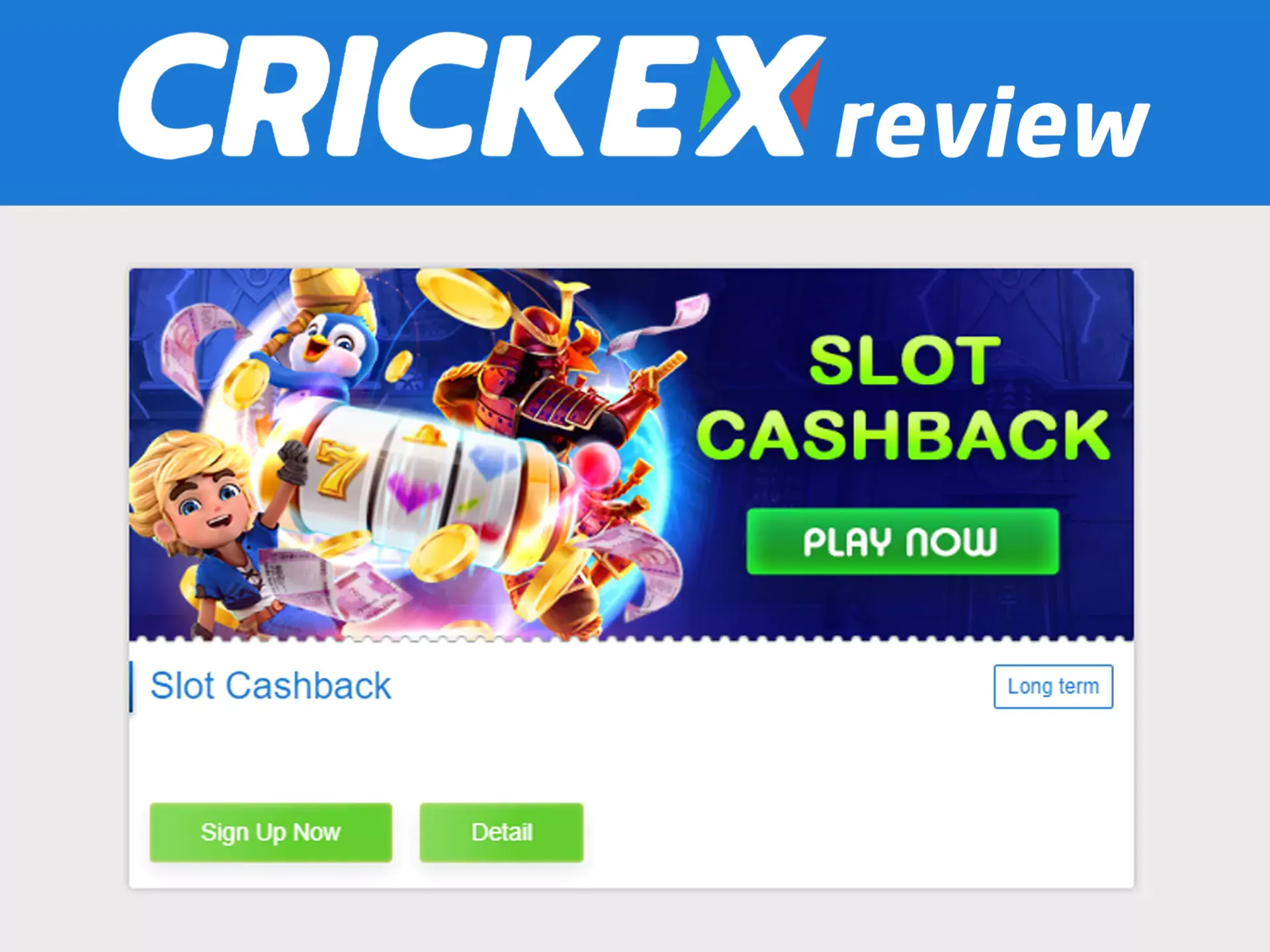 Play slots and win money at Crickex.