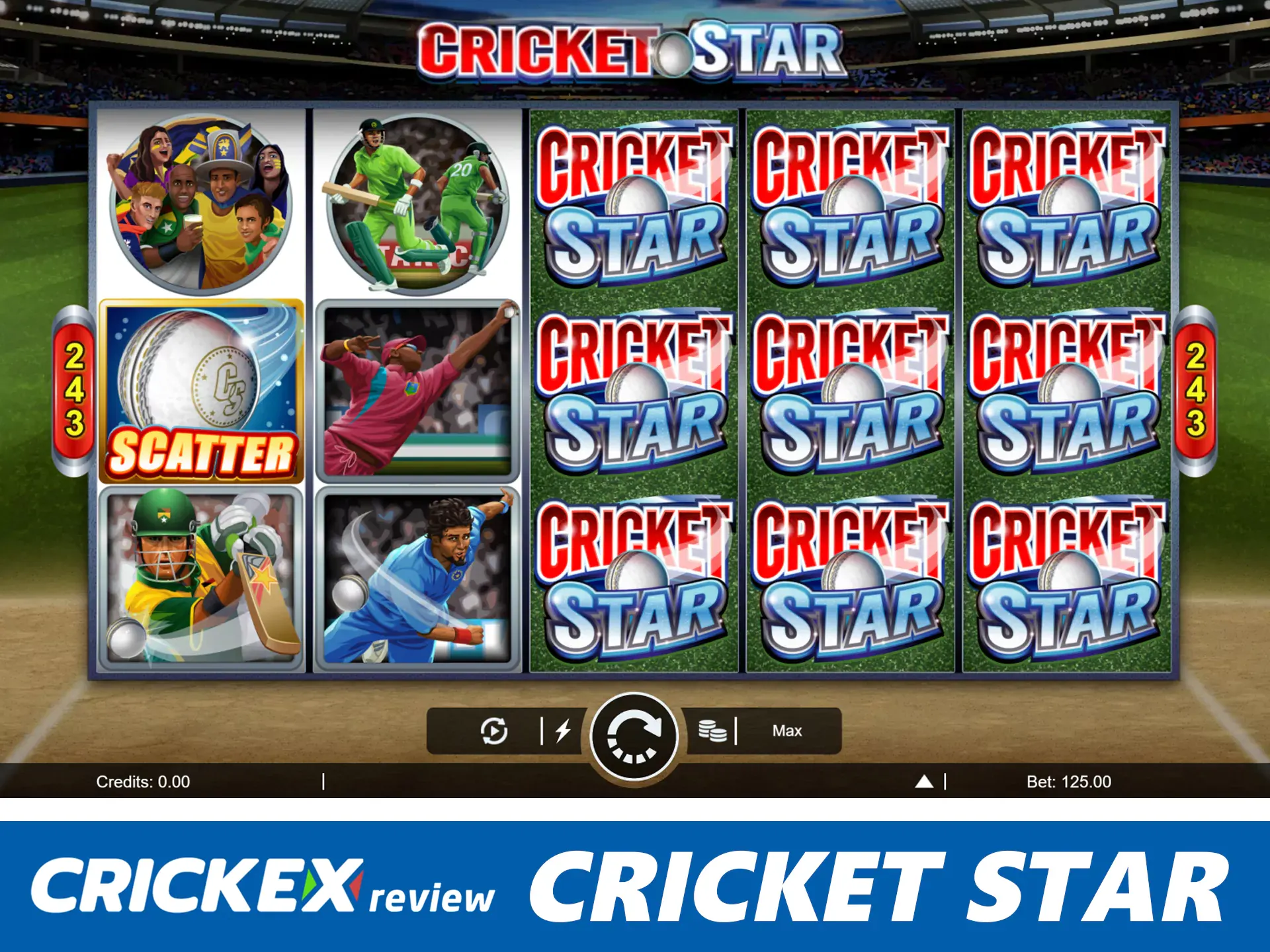 Play at cricket star slots and win big prizes.