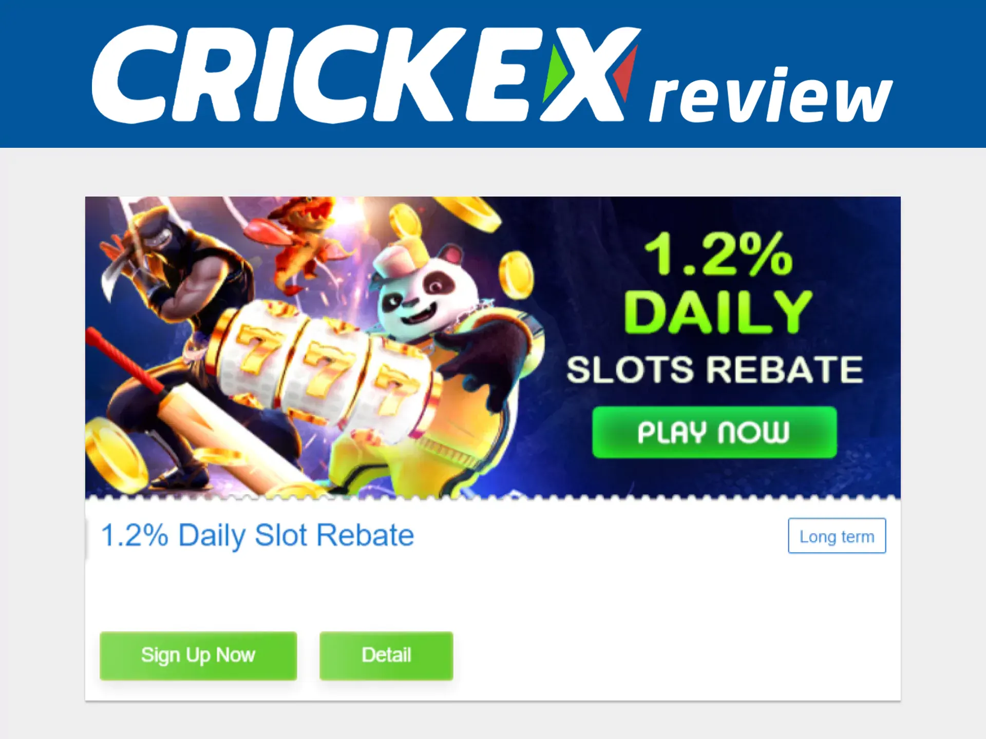 Get a slots bonus from Crickex.