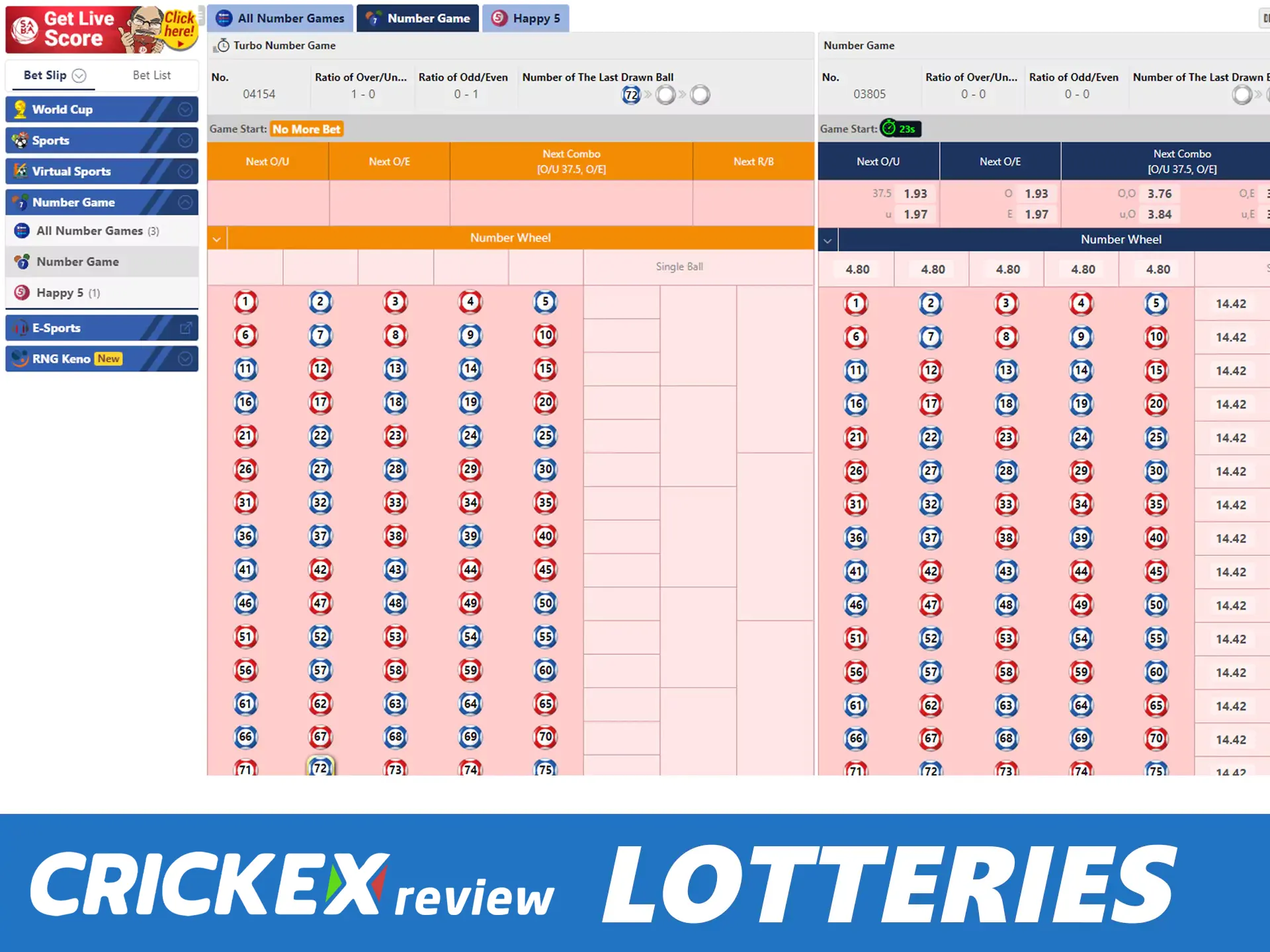 Play lotteries and win jackpot at Crickex.