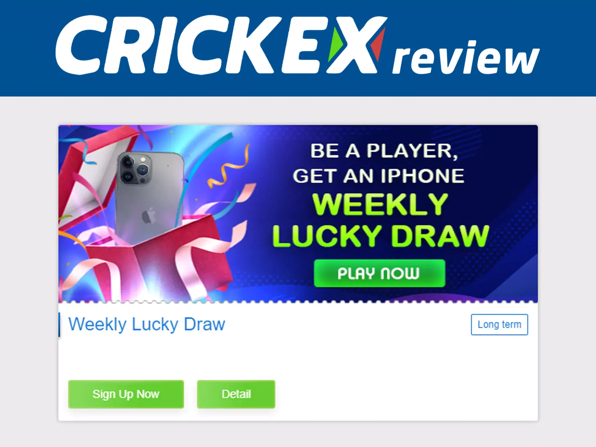 Win in weekly lotteries at Crickex.