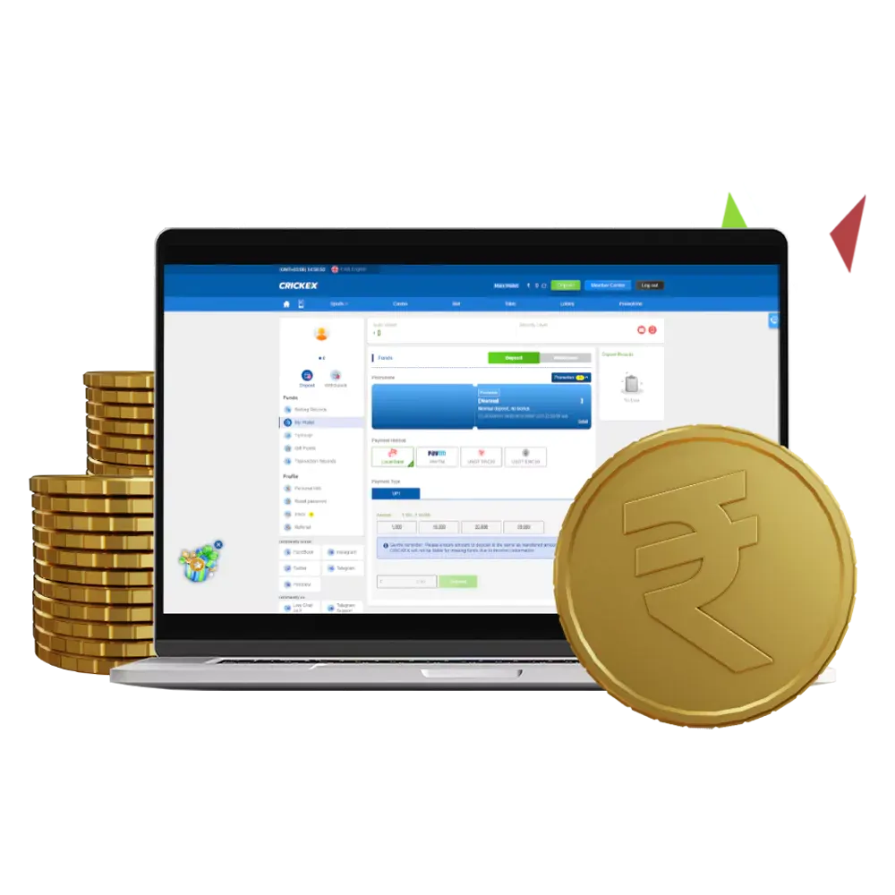 Learn how to top up a betting account on Crickex.