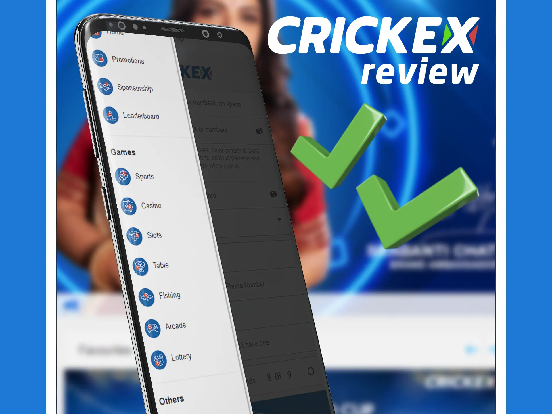 Verify your account on the Crickex profile page.