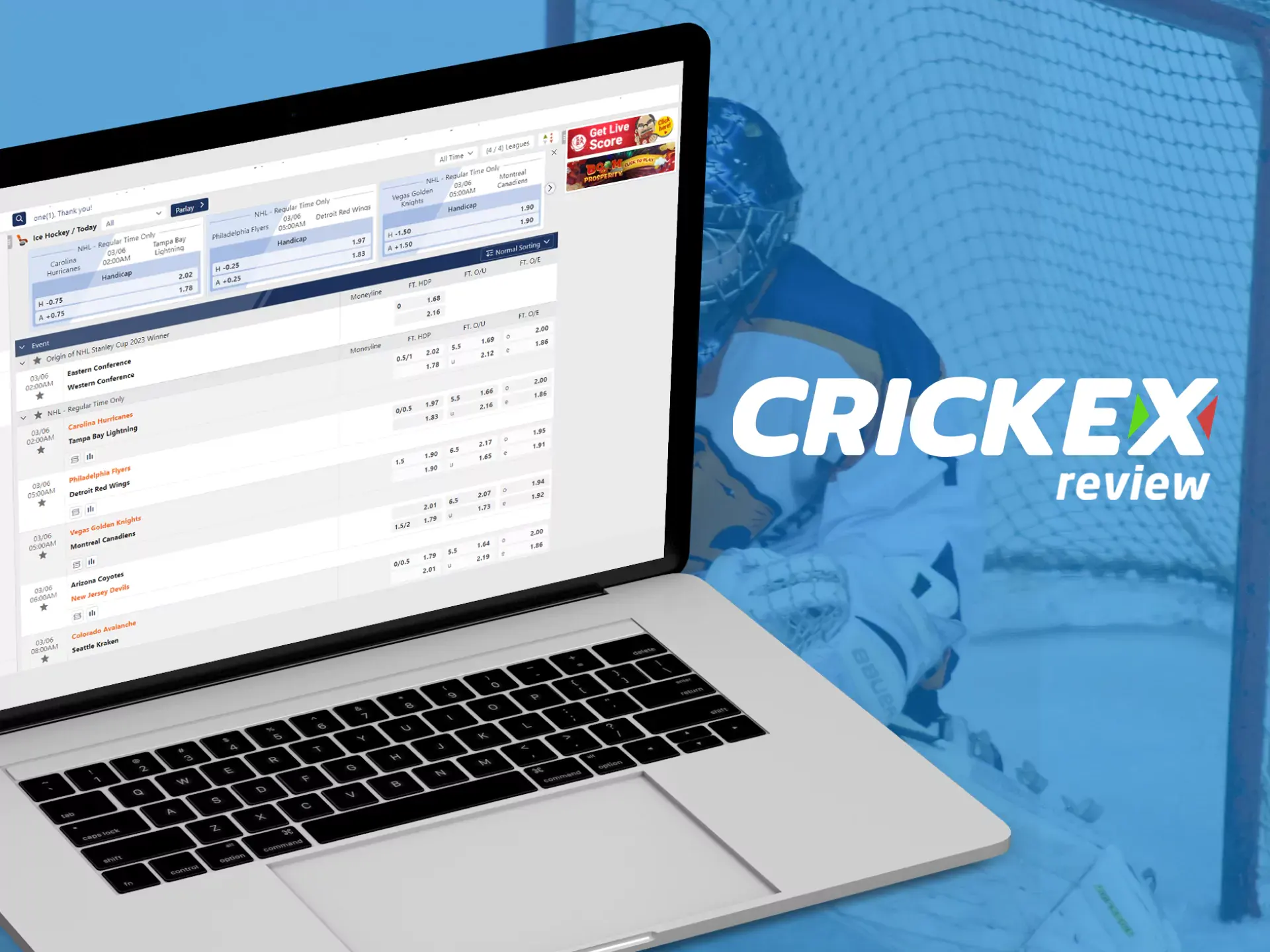 Choose hockey from Crickex for betting.