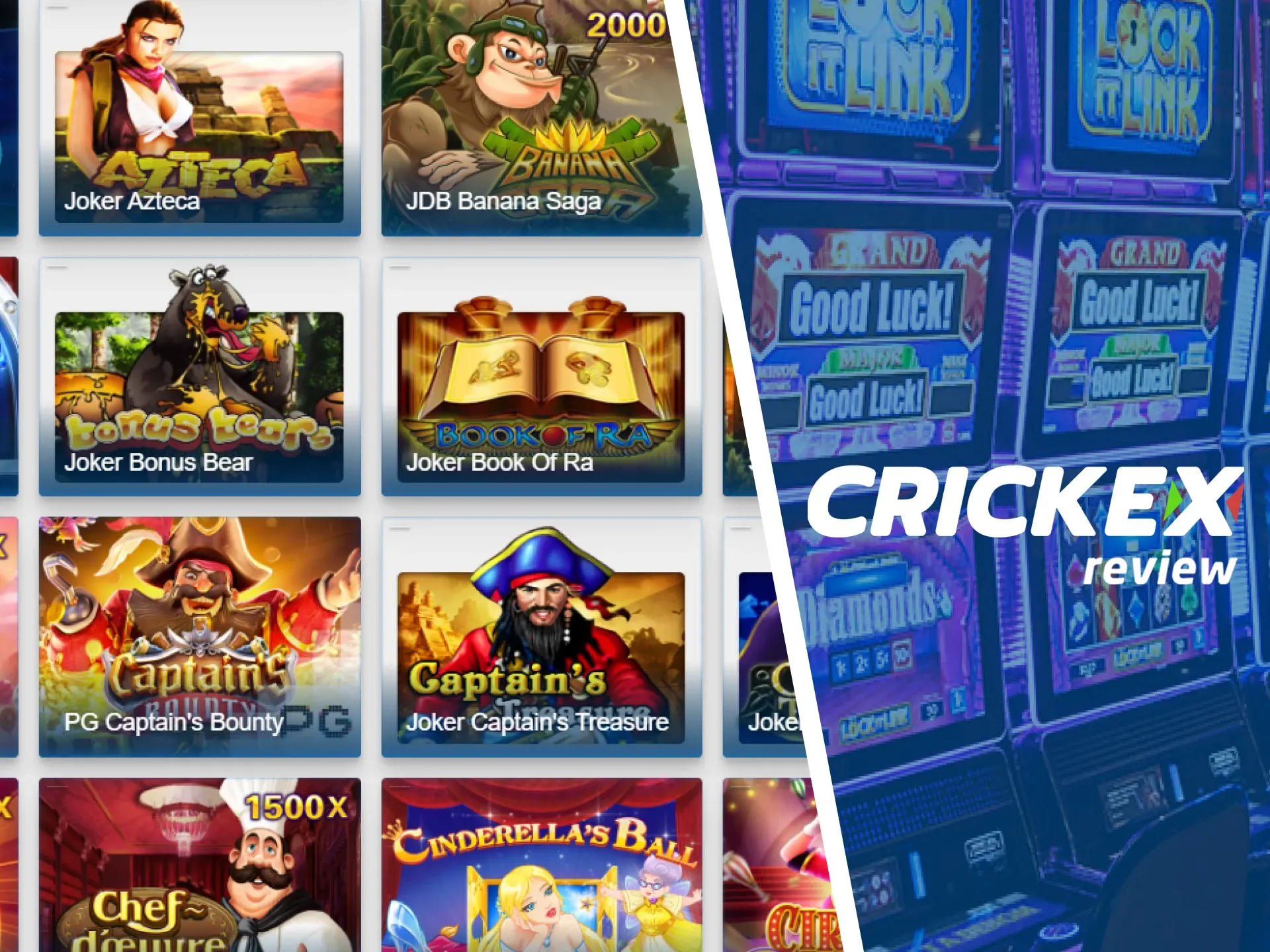 Spin your favorite slots in the Crickex casino.