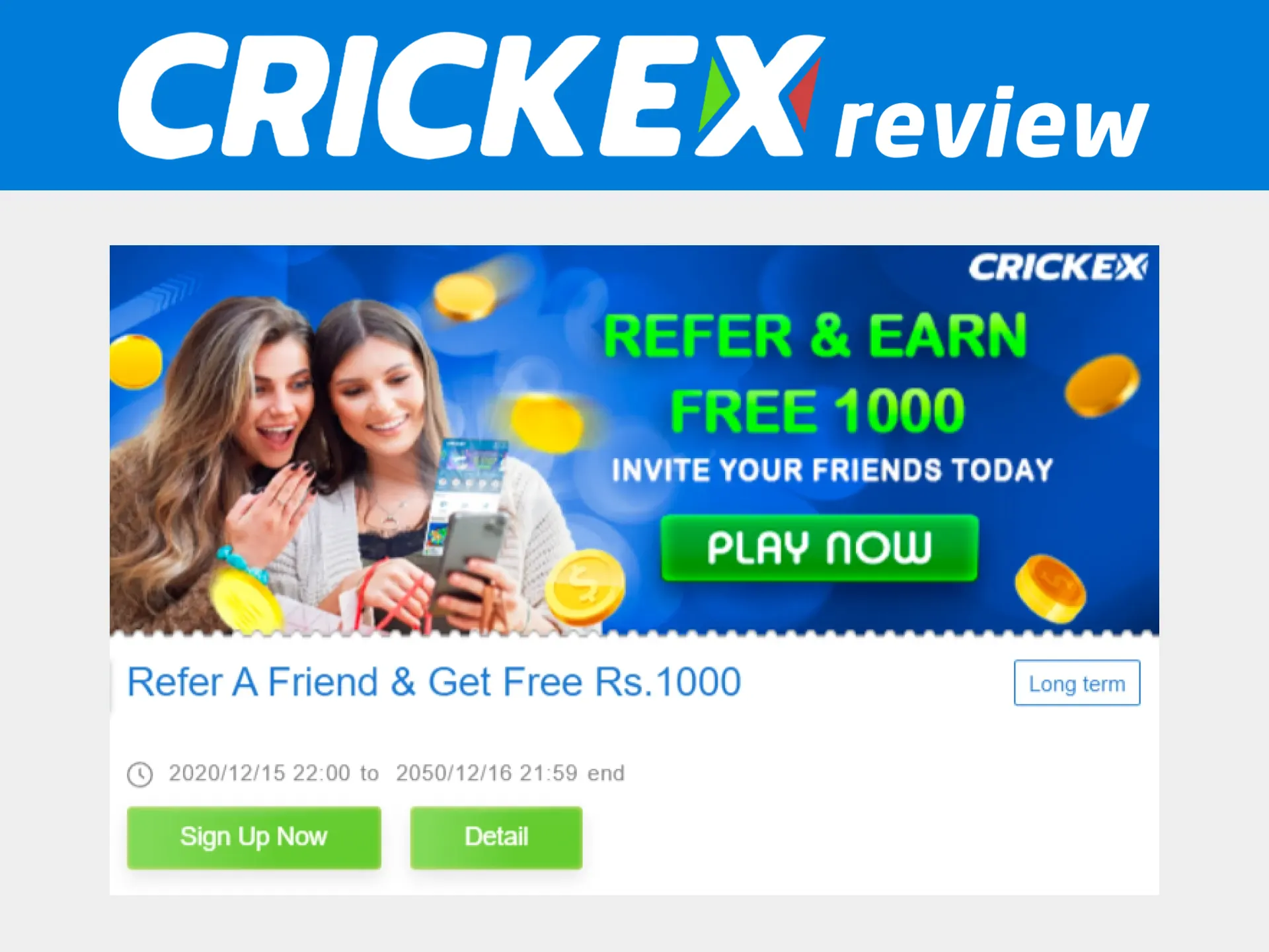 Invite a friend and get an extra bonus from Crickex.